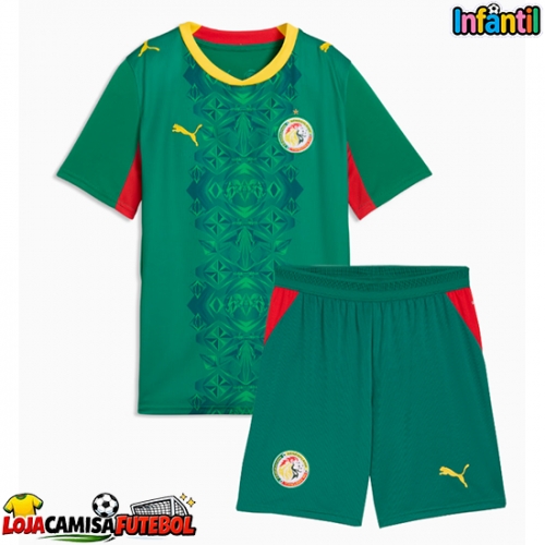 Camisa de Futebol Senegal Equipamento Secundário Infantil Mundo 2026 Manga Curta (+ Calças curtas)